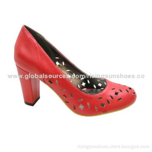 Women's High-heeled Dress Shoes in Various Colors/Sizes, Laser Holes on Upper, Trendy Design for 201New